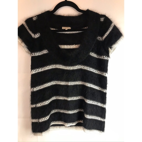 Emporio Armani Tops - EMPORIO ARMANI: short sleeve striped sweater